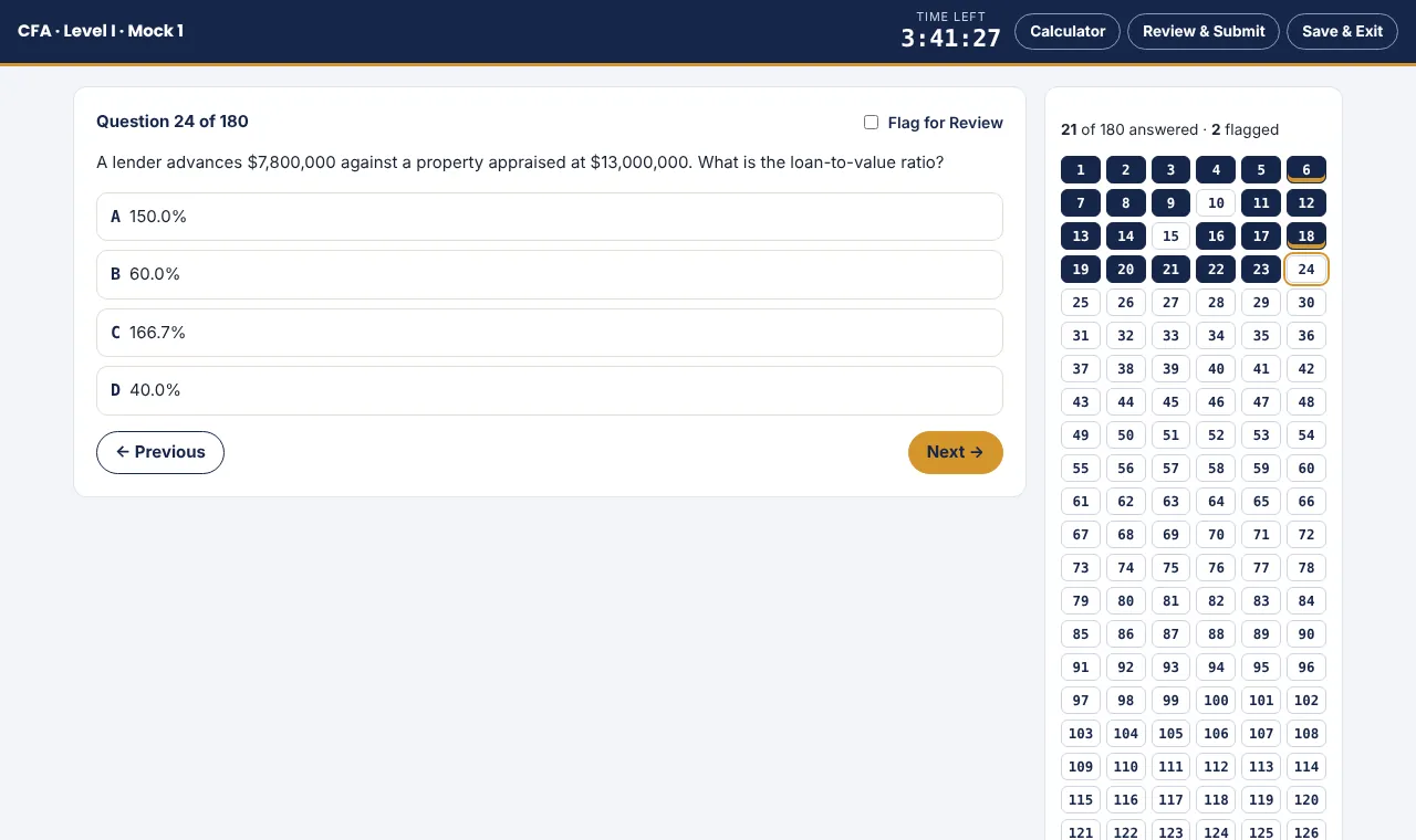 Timed Mock Exams: screenshot